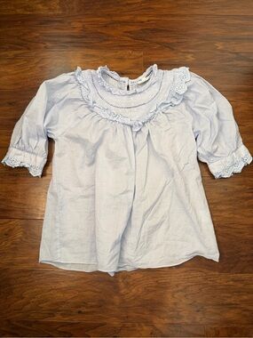A Loves A Cotton Eyelet Blouse Size S